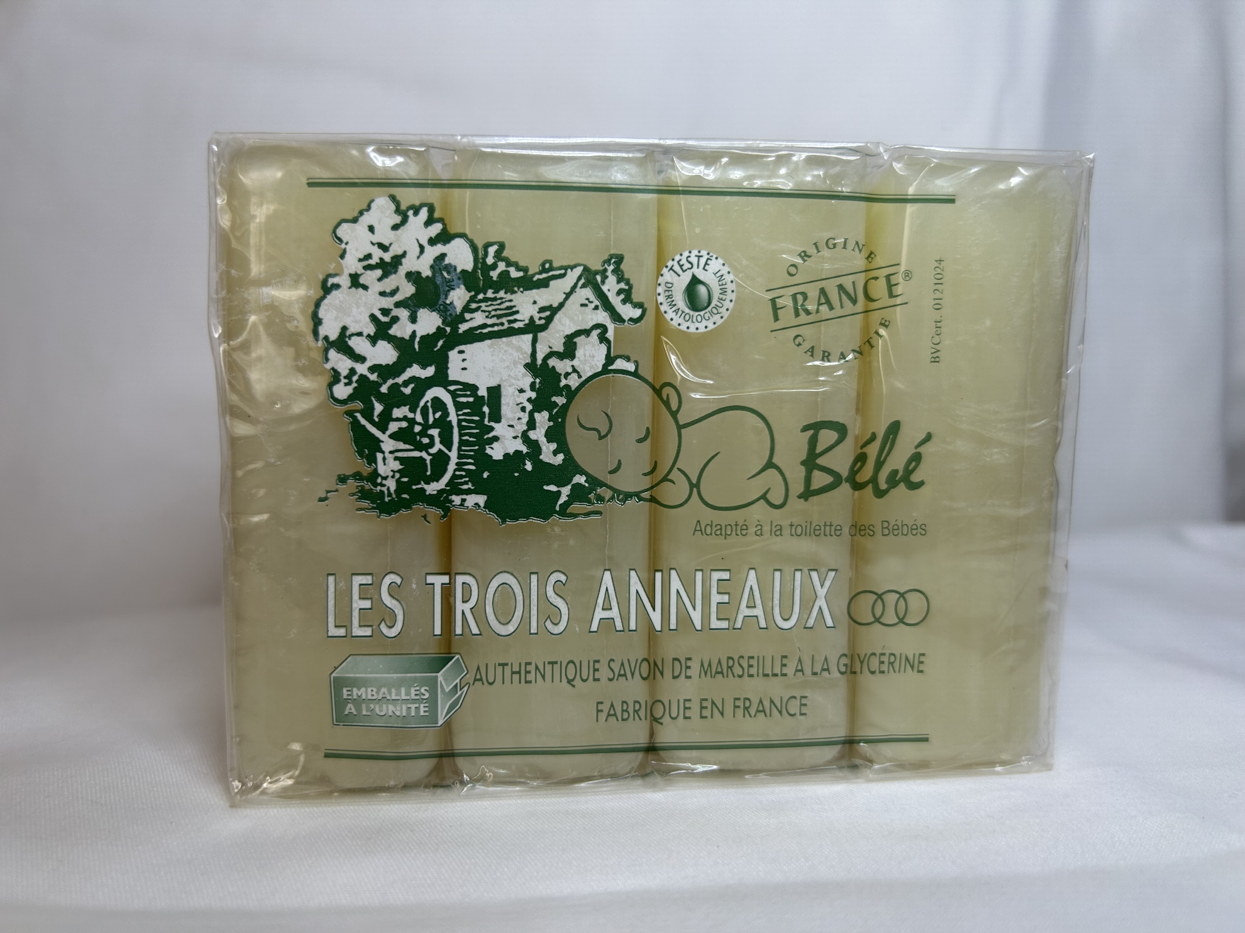 SAVON DE MARSEILLE LES TROIS ANNEAUX BEBE 100G